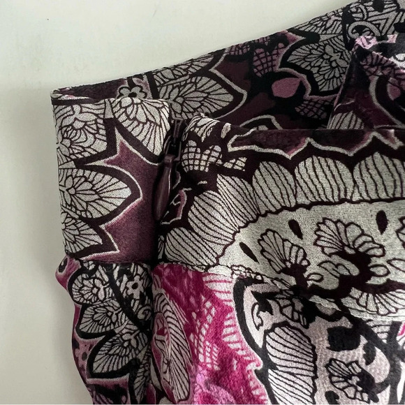 New Cache One Shoulder 100% Silk Embellished Top Paisley Print Size Small Beaded - Picture 12 of 16